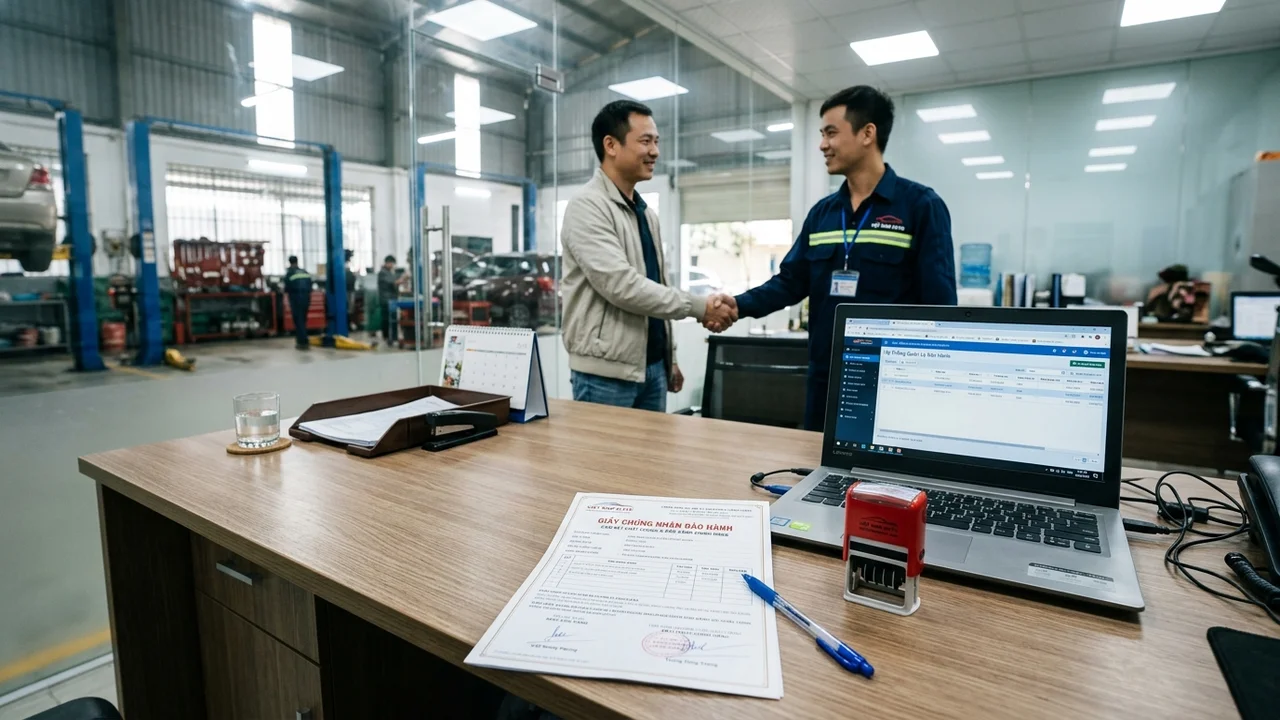 Quy trình bảo hành điện tử minh bạch và xuất mẫu biên bản in A4
