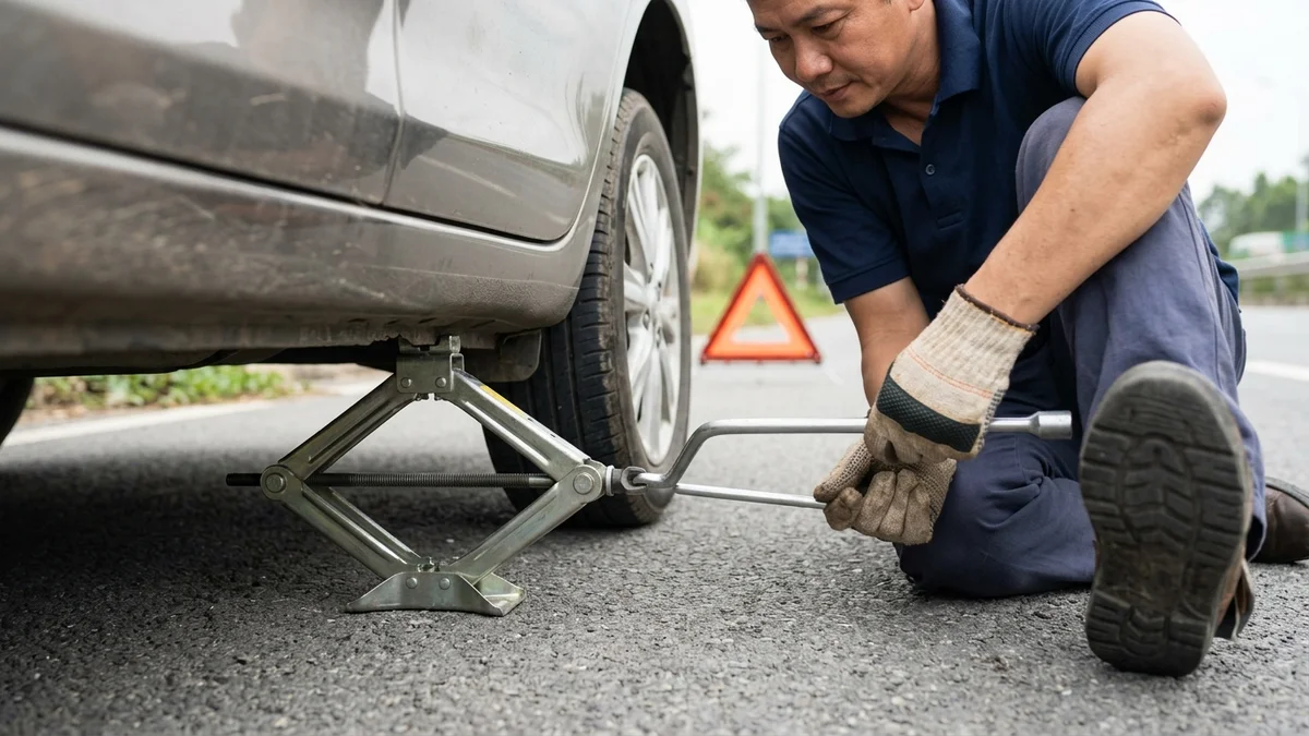 Quy trình thay lốp dự phòng an toàn trên làn khẩn cấp cao tốc OtoHome