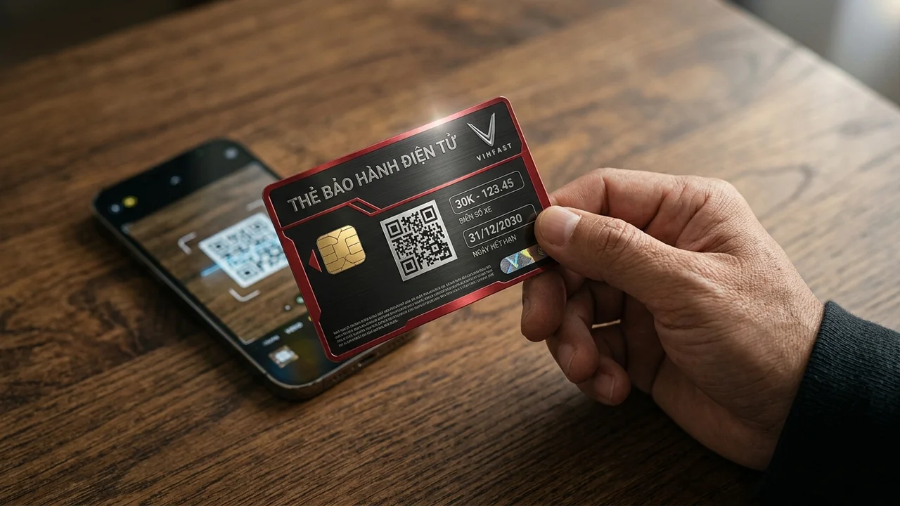 Thẻ bảo hành điện tử chuẩn tỷ lệ vàng ISO 7810 ID-1 quét mã QR trên điện thoại