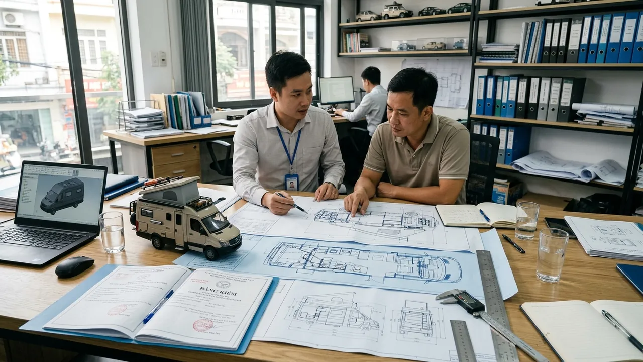 Quy trình hồ sơ thủ tục hoán cải đăng kiểm xe Mobihome hợp pháp OtoHome