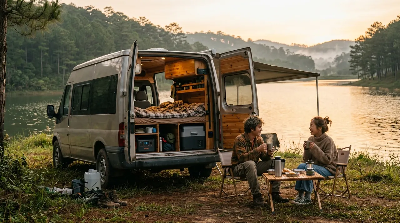 Ý tưởng hoán cải Mobihome và campervan cắm trại dã ngoại gia đình OtoHome